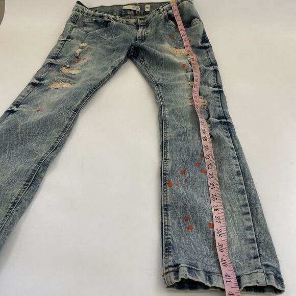 Evolution in Design Jeans Men's 38x32 Distressed Color Splash Y2K Hip Hop Skater - Picture 5 of 13